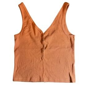 Abercrombie and Fitch Women's Orange Sleeveless Top